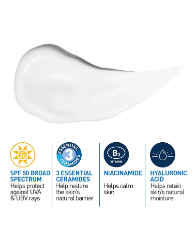 AM Loción hidratante facial Cerave  Spf 50 | Hidratante facial